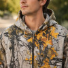 Custom Hunting Camo Print Sherpa Fleece Hooded Full Zip Hoodie