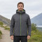 Custom Grey Softshell Hooded Outdoor Jacket with Green Zip Detail