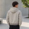 Custom Beige Reversible Zip Up Hoodie with Graphic Print Lining