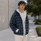 Custom Blue Green Plaid Hooded Zip Up Hoodie with Cream Lining