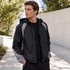 Custom Black Grey Color Block Hooded Windbreaker Jacket