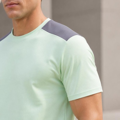 Custom Mint Green Color Block T-shirt and Shorts Tracksuit Set
