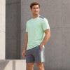 Custom Mint Green Color Block T-shirt and Shorts Tracksuit Set