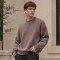 Custom Taupe Brown Ribbed Knit Crewneck Pullover Sweater