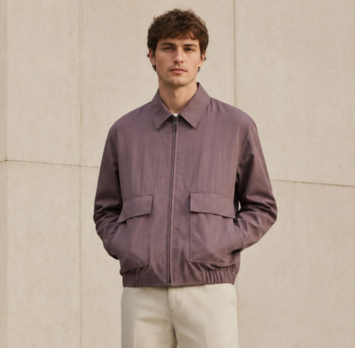 Custom Purple Lightweight Coach Jacket with Flap Pockets