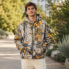 Custom Hunting Camo Print Sherpa Fleece Hooded Full Zip Hoodie