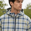 Custom Blue Green Plaid Nylon Hooded Anorak Windbreaker Jacket