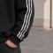 Custom Black Rhinestone Striped Zip Up Hoodie with Embroidered Logo