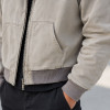 Custom Beige Reversible Zip Up Hoodie with Graphic Print Lining