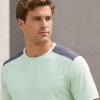 Custom Mint Green Color Block T-shirt and Shorts Tracksuit Set