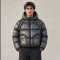 Custom Charcoal Grey Cropped Hooded Puffer Jacket