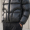 Custom Charcoal Grey Cropped Hooded Puffer Jacket