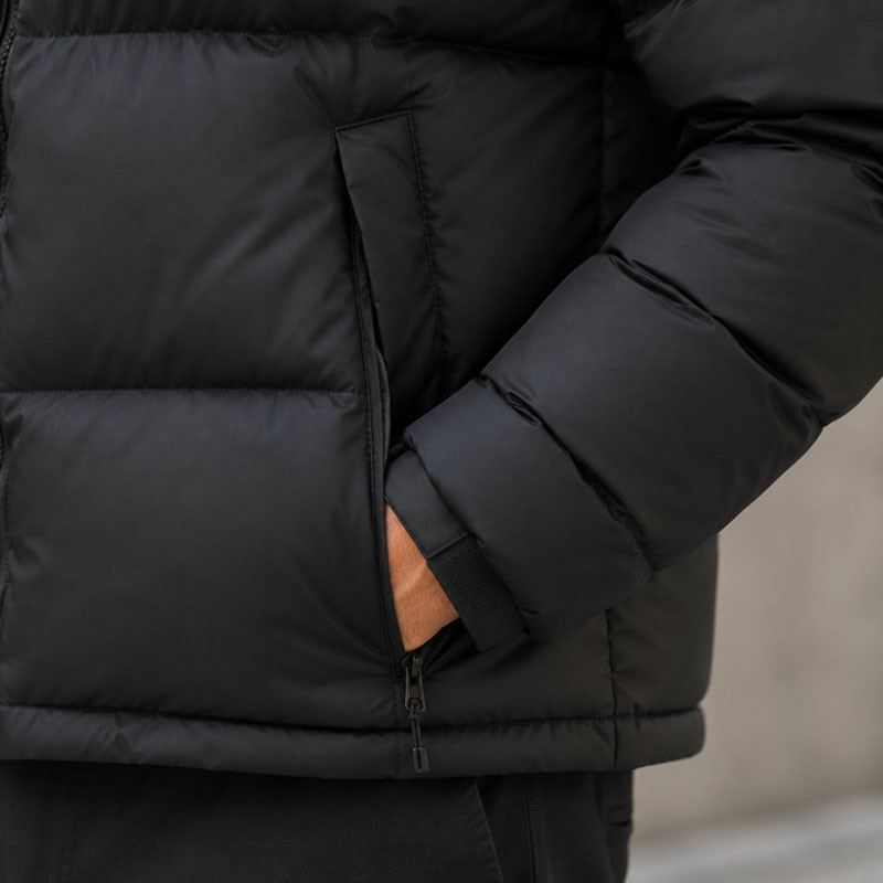 Custom Black Classic Stand Collar Puffer Jacket