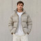 Custom Beige Oversized Stand Collar Puffer Jacket