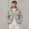 Custom Beige Oversized Stand Collar Puffer Jacket