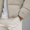 Custom Beige Oversized Stand Collar Puffer Jacket