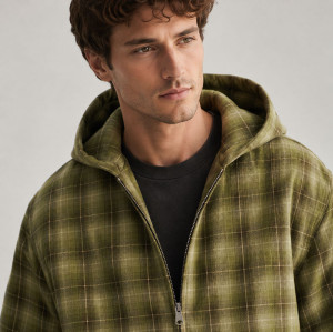 Custom Vintage Plaid Hooded Jacket for Streetwear Brands