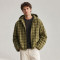 Custom Vintage Plaid Hooded Jacket for Streetwear Brands
