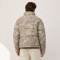 Custom Beige Leopard Print Stand Collar Puffer Jacket