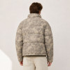 Custom Beige Leopard Print Stand Collar Puffer Jacket