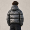 Custom Charcoal Grey Cropped Hooded Puffer Jacket