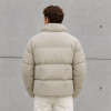 Custom Beige Oversized Stand Collar Puffer Jacket