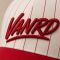 White Red Pinstripe Baseball Cap with Side Patch