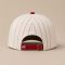 White Red Pinstripe Baseball Cap with Side Patch