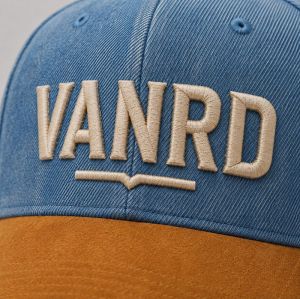 Vintage Washed Denim Dad Hat with Suede Bill