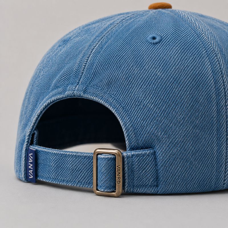 Vintage Washed Denim Dad Hat with Suede Bill - VANRD