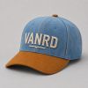 Vintage Washed Denim Dad Hat with Suede Bill