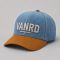 Vintage Washed Denim Dad Hat with Suede Bill