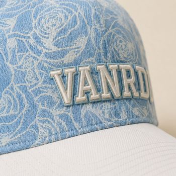 Rose All-Over Print Denim Baseball Cap