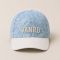 Rose All-Over Print Denim Baseball Cap