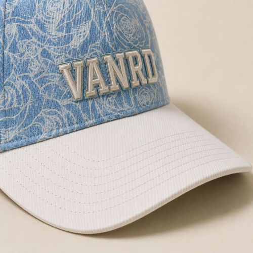 Rose All-Over Print Denim Baseball Cap