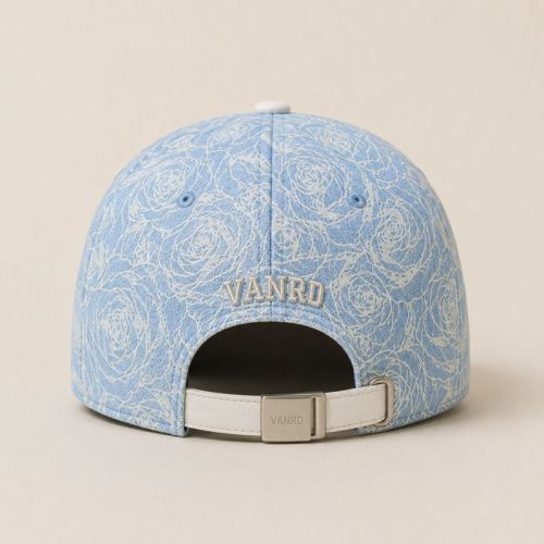 Rose All-Over Print Denim Baseball Cap