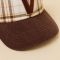 Corduroy Bill Plaid Snapback Cap with Chenille V