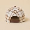 Corduroy Bill Plaid Snapback Cap with Chenille V