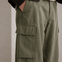 Custom Olive Cargo Pants with Flap Thigh Pockets