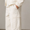 Custom Off-White Cargo Pants with Flap Pocket Details