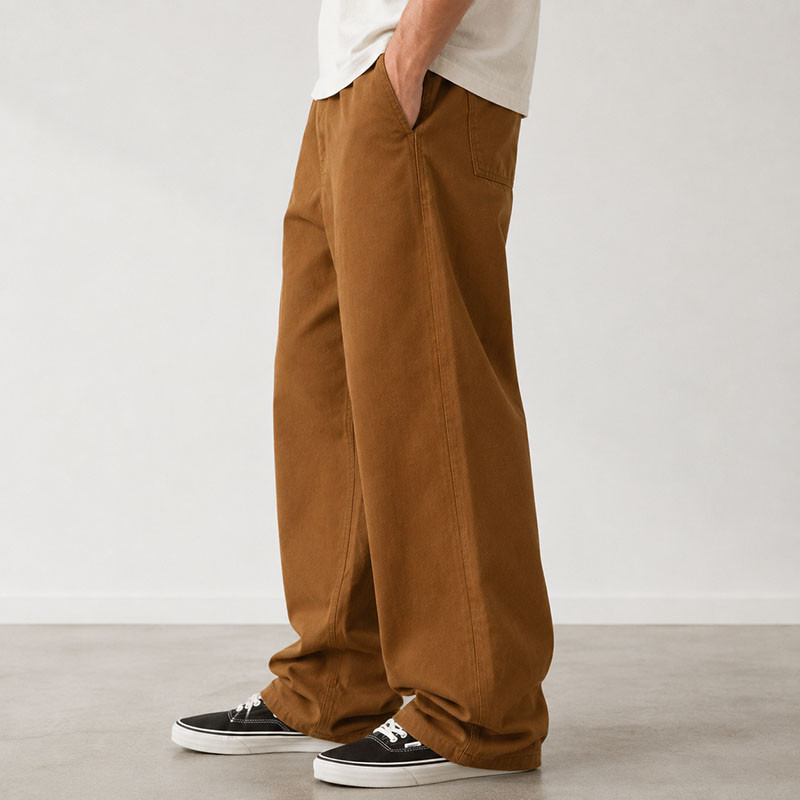 Custom Tan Baggy Chino Work Pants