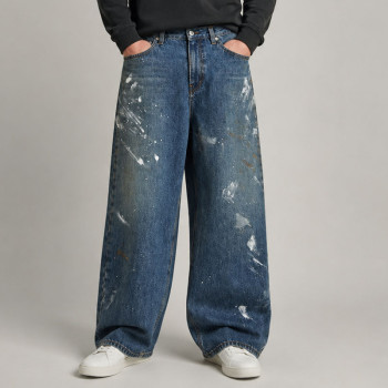 Custom Paint Splash Baggy Denim Jeans