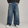 Custom Paint Splash Baggy Denim Jeans