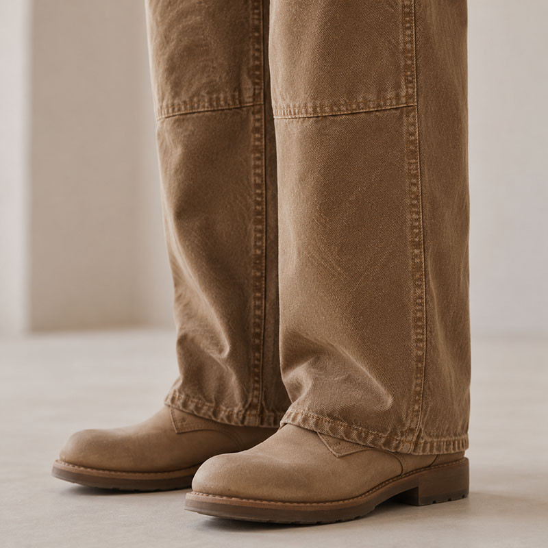 Custom Washed Whipcord Straight Leg Pants