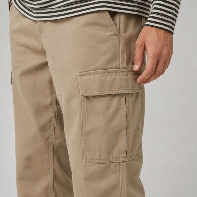 Custom Khaki Patchwork Cargo Pants
