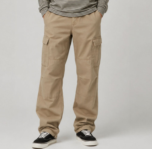 Custom Khaki Patchwork Cargo Pants