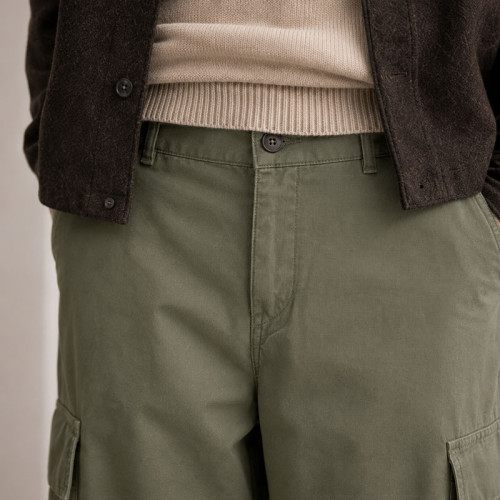 Custom Olive Cargo Pants with Flap Thigh Pockets
