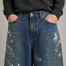Custom Paint Splash Baggy Denim Jeans