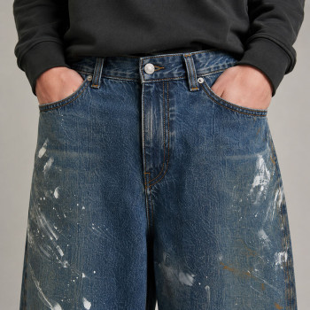 Custom Paint Splash Baggy Denim Jeans
