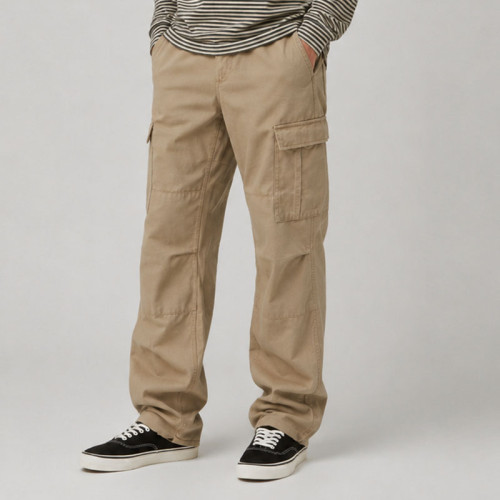 Custom Khaki Patchwork Cargo Pants